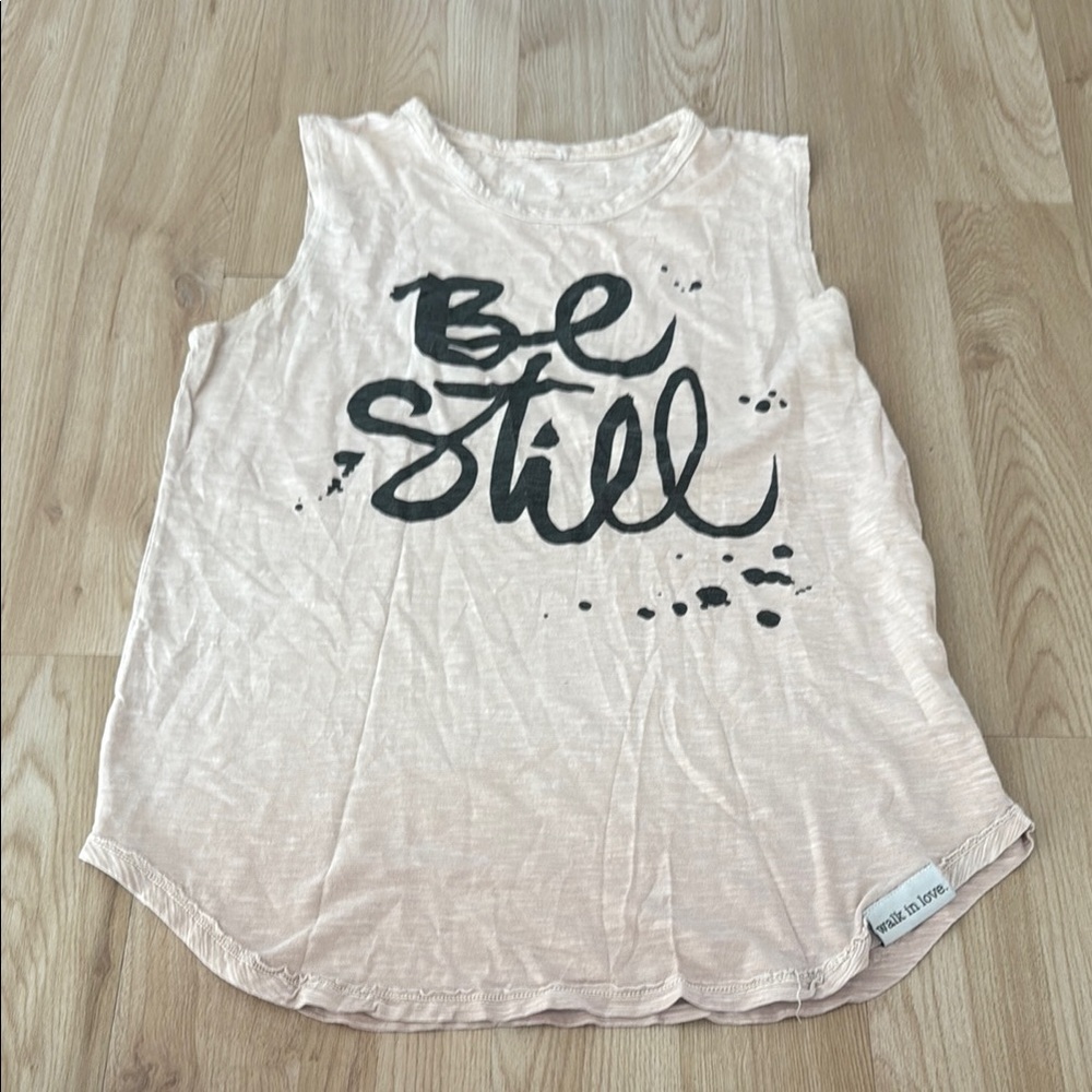 Be Still Graphic Muscle Tee - Light Pink